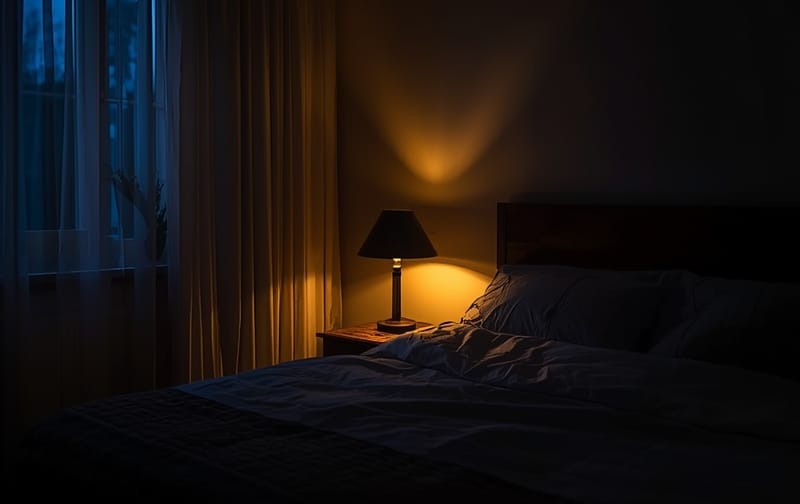 calm bedroom night soft lamp