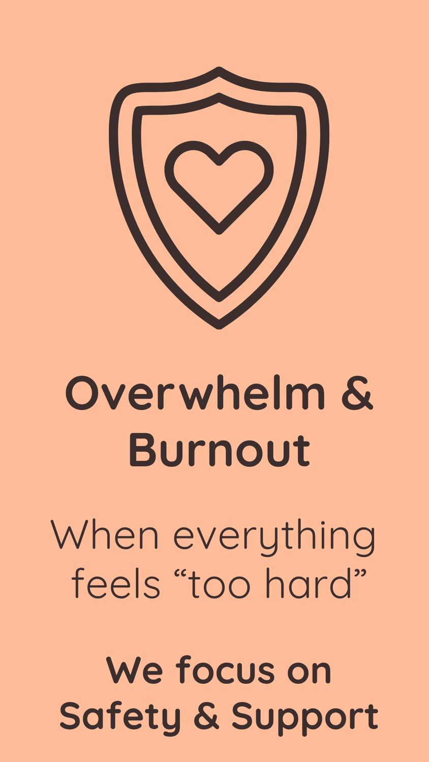 Overwhelm and burnout - when everything feels "too hard" we focus on safety and support