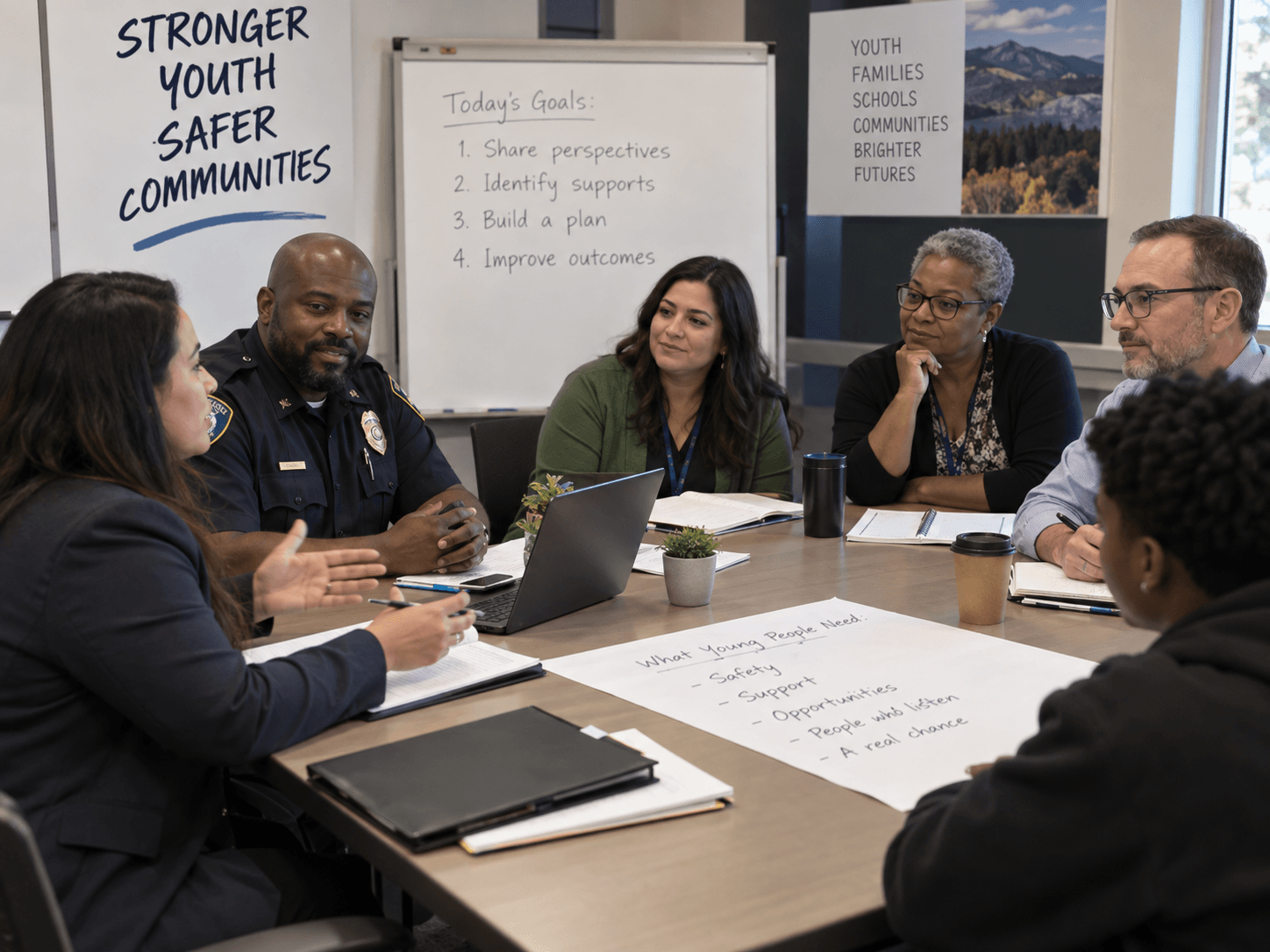 Public systems and juvenile justice professionals collaborating