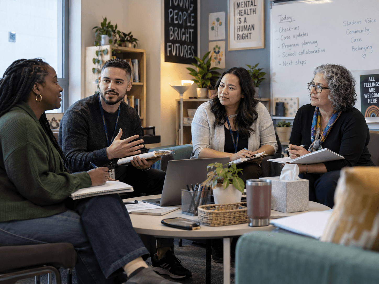 Cross-sector leaders collaborating in a strategic meeting