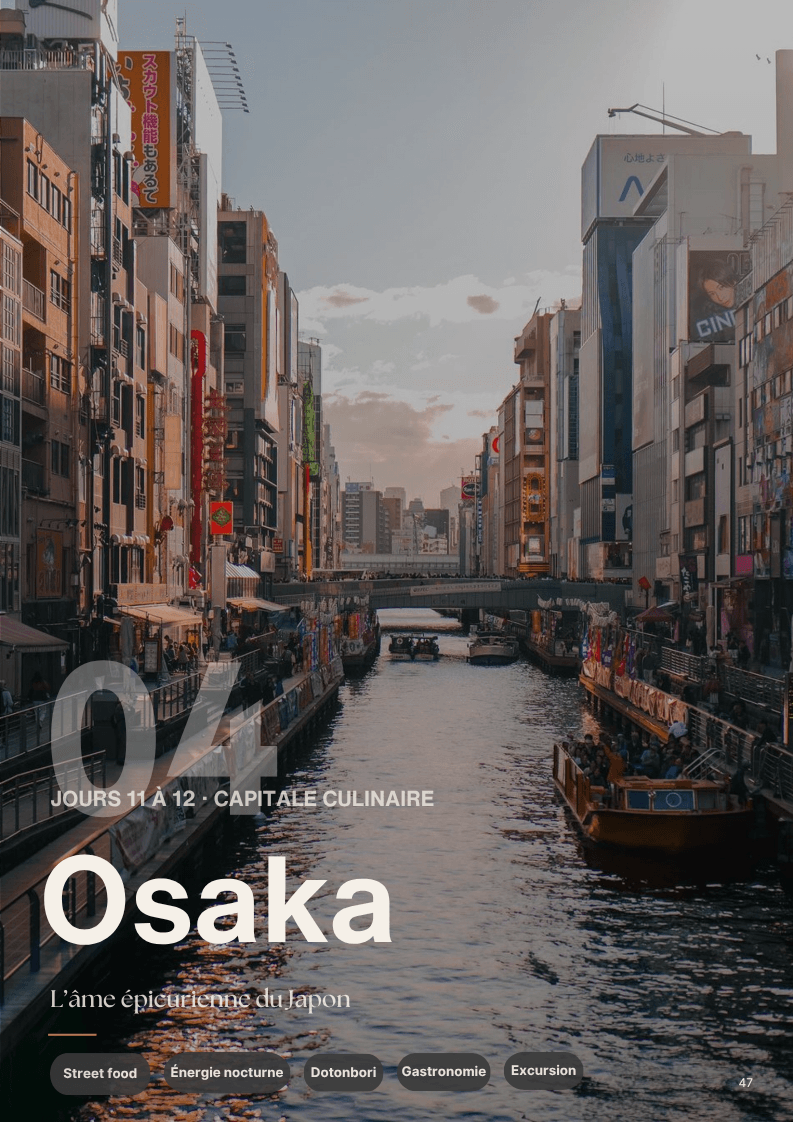 Canal de Dotonbori à Osaka au coucher du soleil