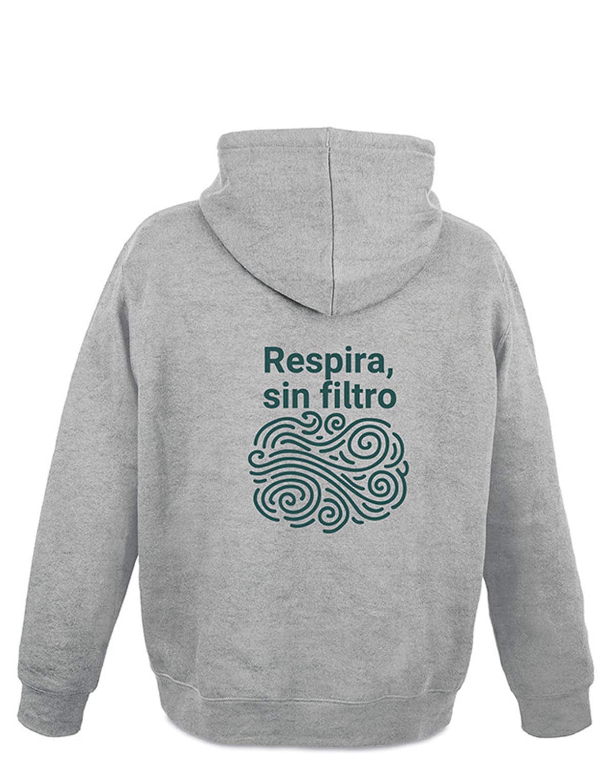 Hoodie casual gris trasera
