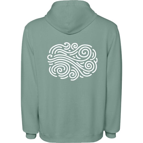 Sudadera verde trasera