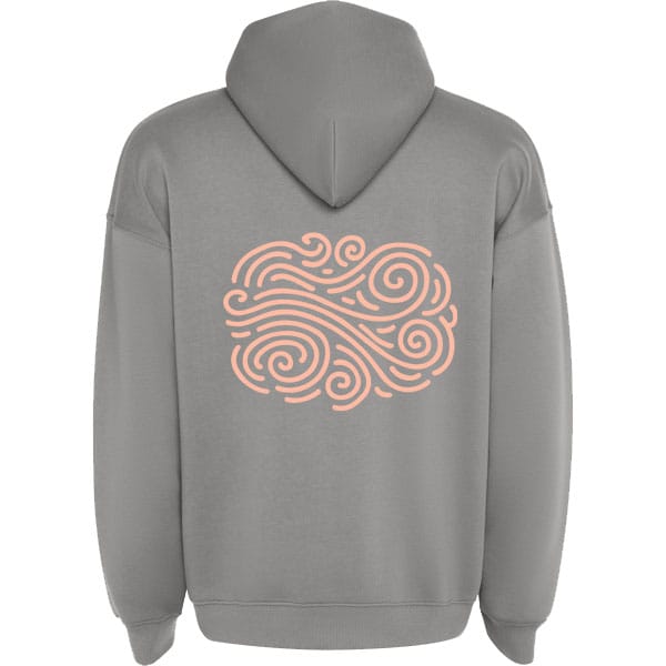 Sudadera gris claro oversize trasera