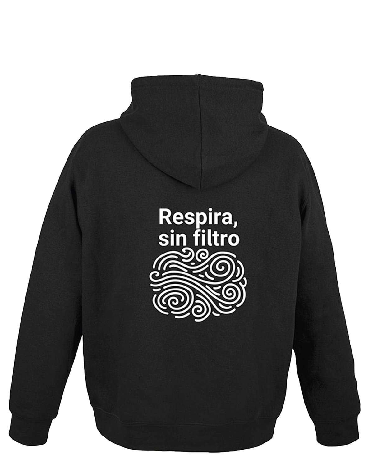 Hoodie casual negro trasera