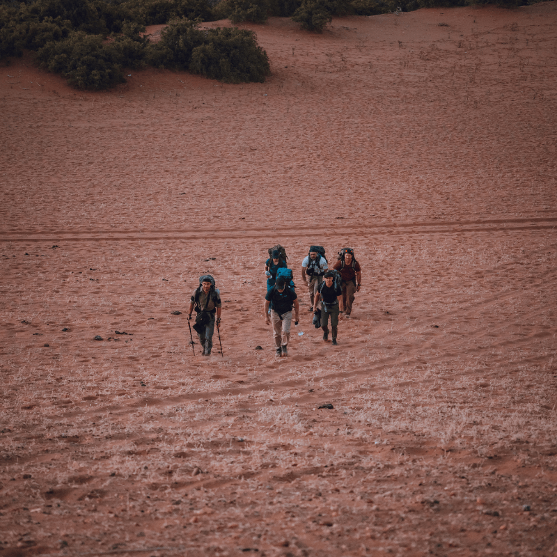 Man in a canyon La Venta Mexico