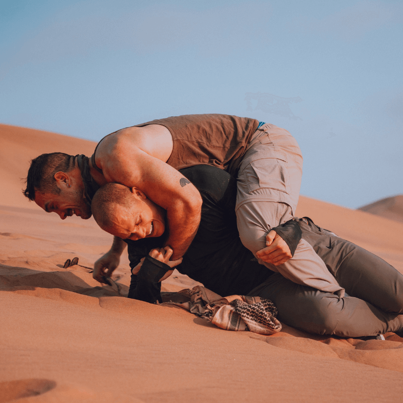 Man rock climbing in a canyon in Colombia