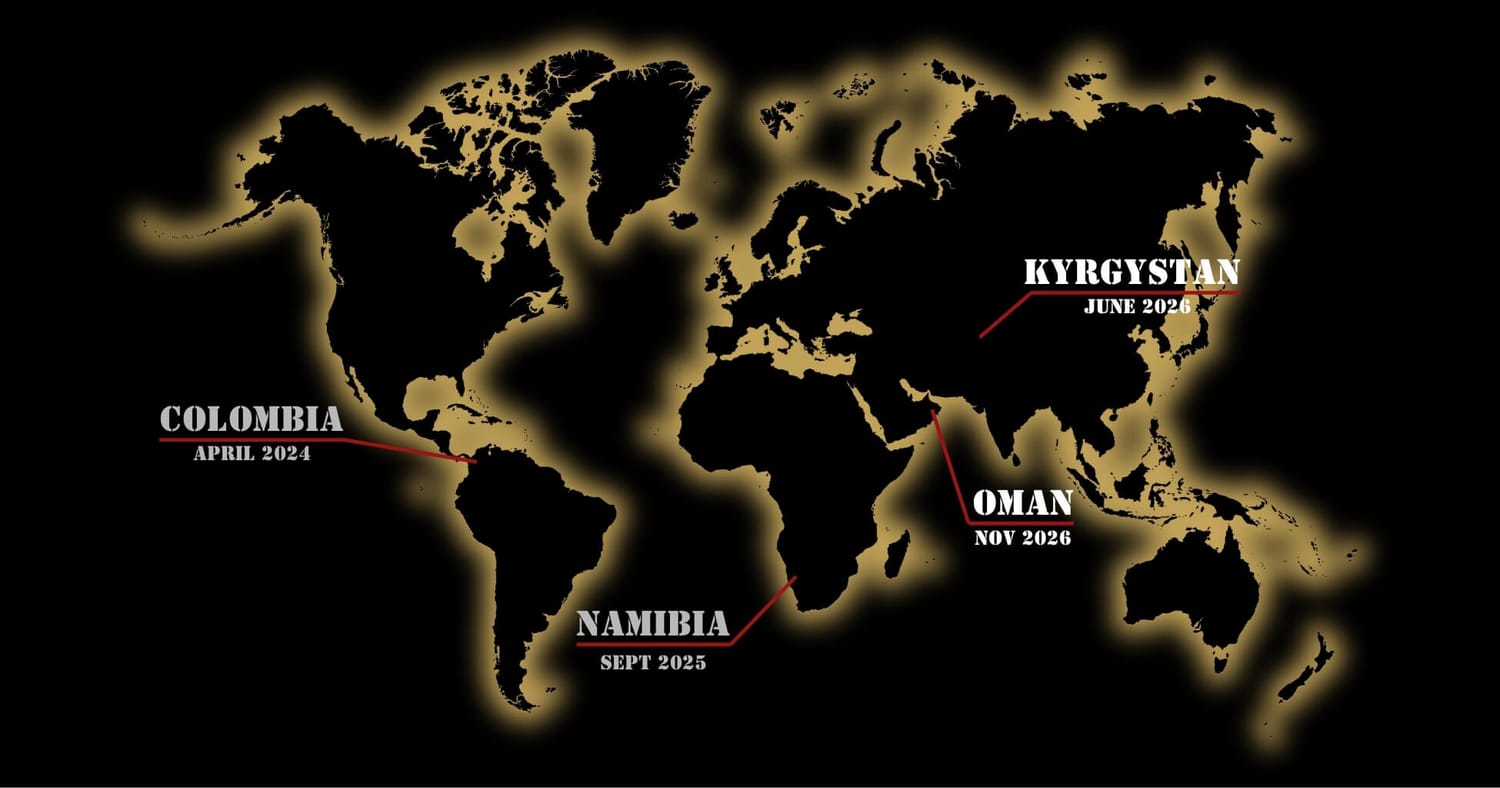 Map of the world and the upcoming Man Uncharted Expeditions