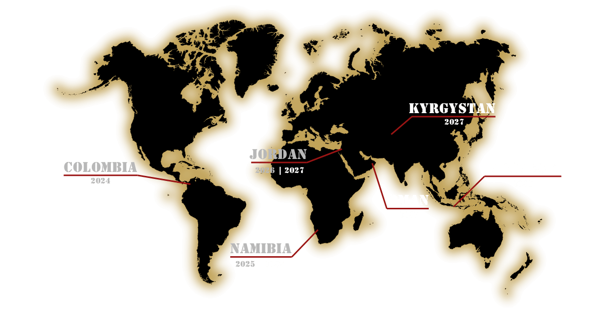 World map — Man Uncharted expedition locations