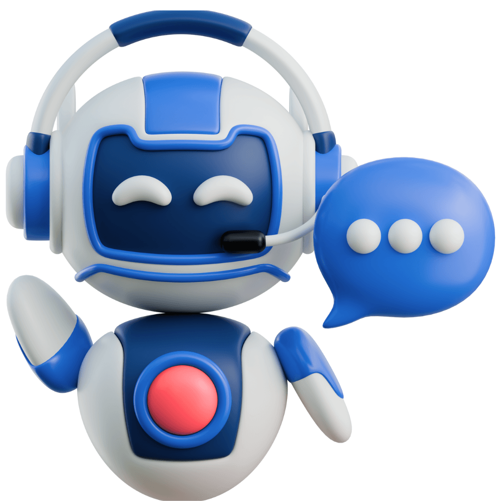 Stylized AI agent representing virtual assistance and smart collaboration with Soaz Media.