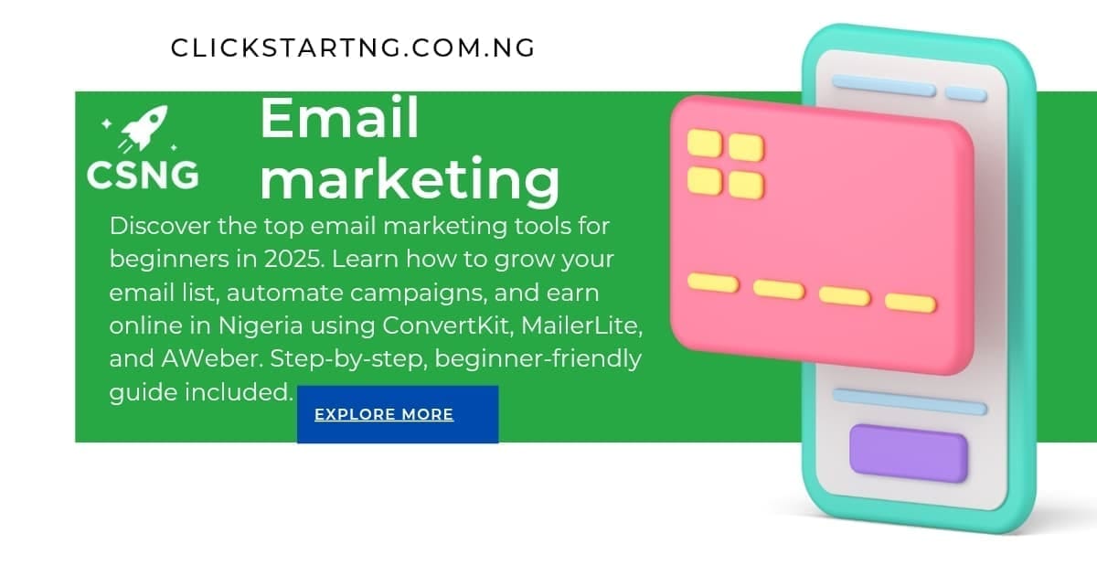 Illustration showing email marketing growth for Nigerian beginners in 2025