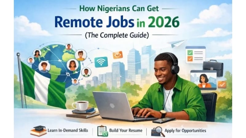 Nigerian freelancer working remotely from home with laptop