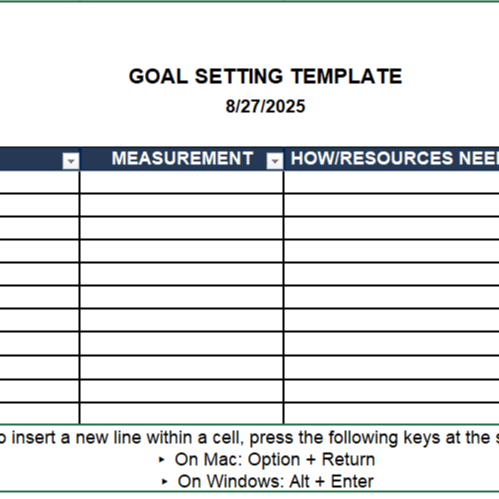 Goal Setting Template