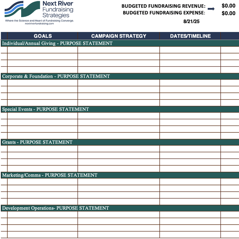 Development & Communications Plan Worksheet
