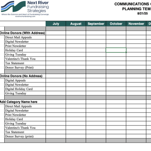 Communications Calendar Planning Template 