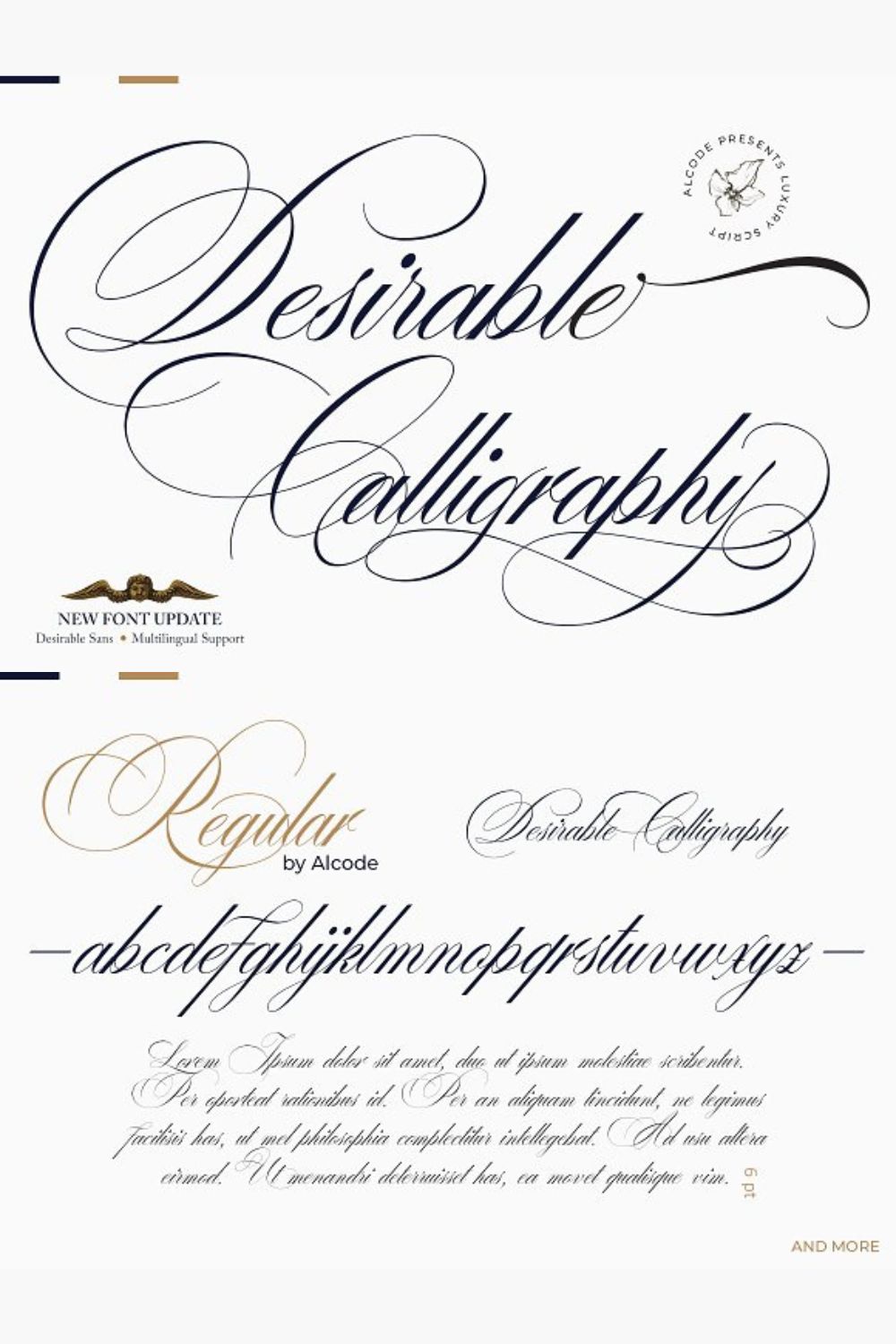 Desirable Calligraphy - Image of the Desirable Calligraphy Font.
