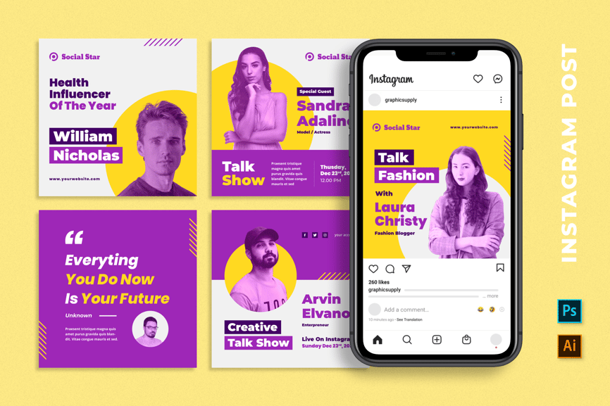 Screenshot of the Duotone Instagram Post Template.