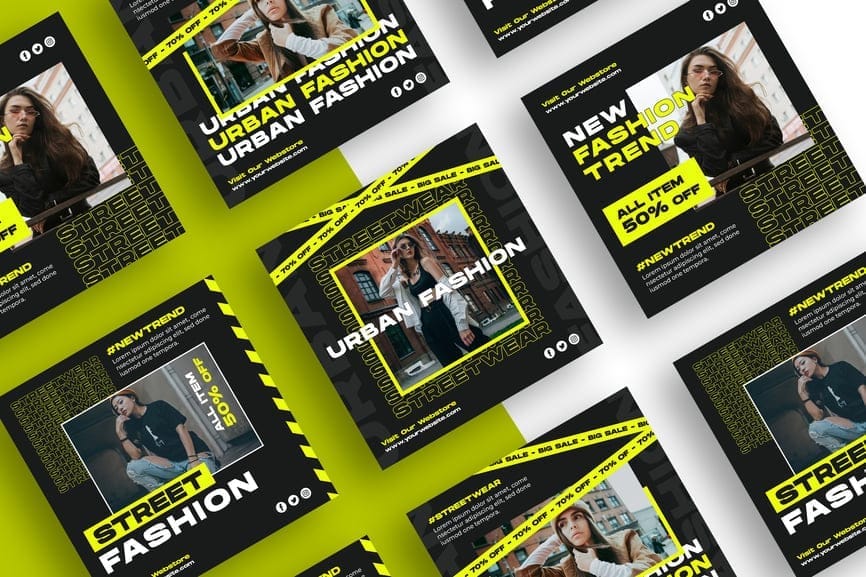 Screenshot of the Fashion Urban Instagram Template Design.