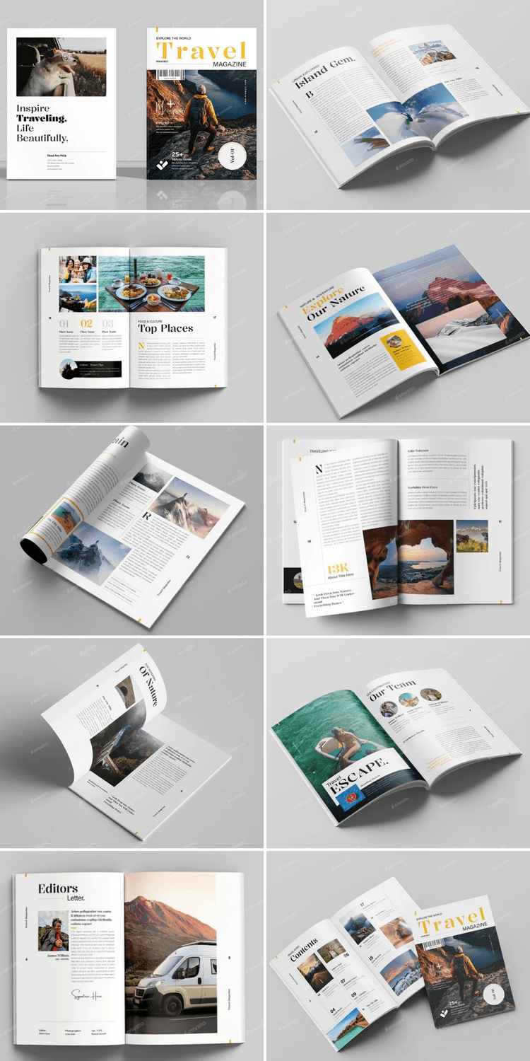 Travel Magazine Template | Photobook Layout
