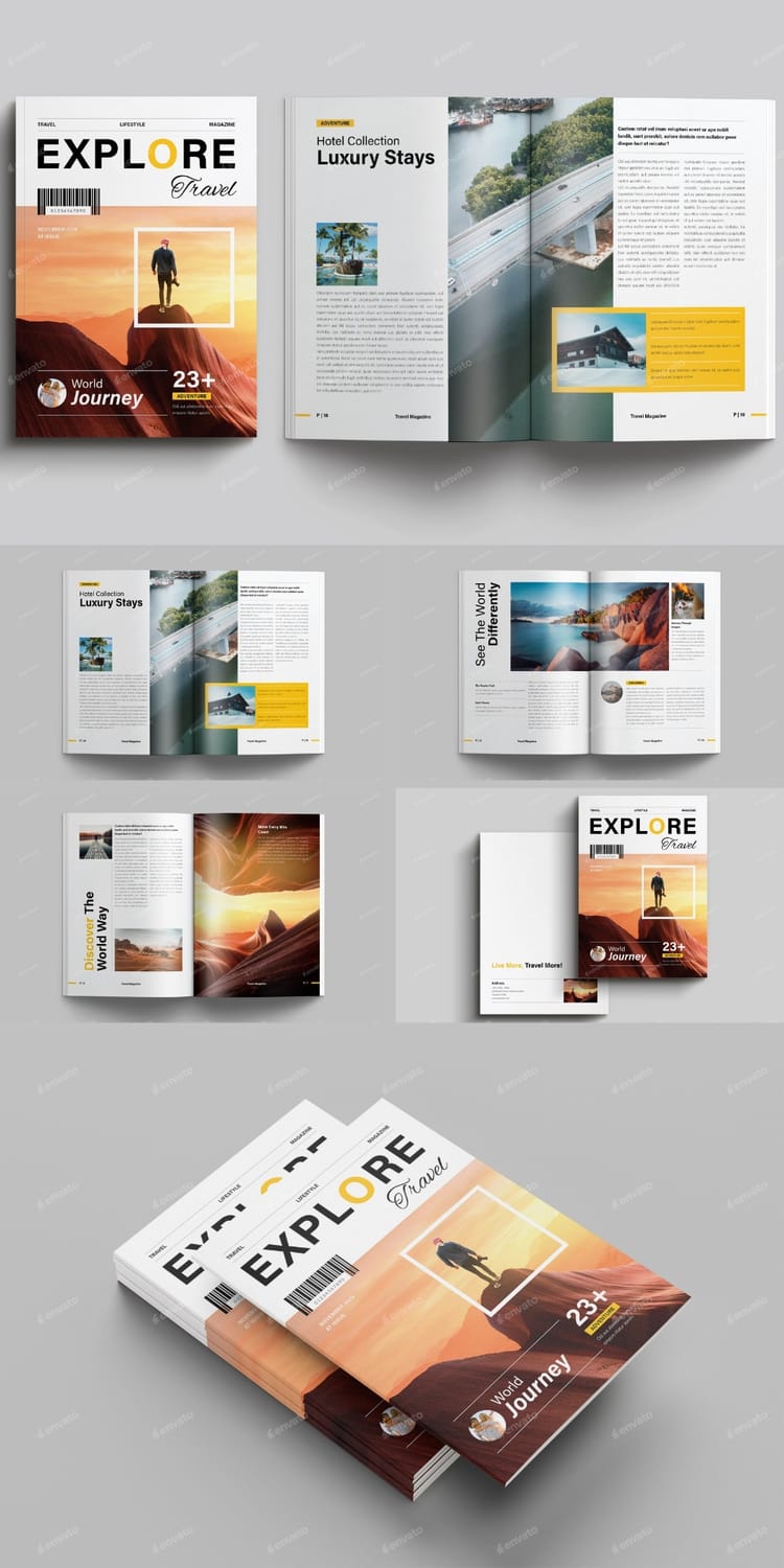 Travel Magazine Template Layout By North-Peak
