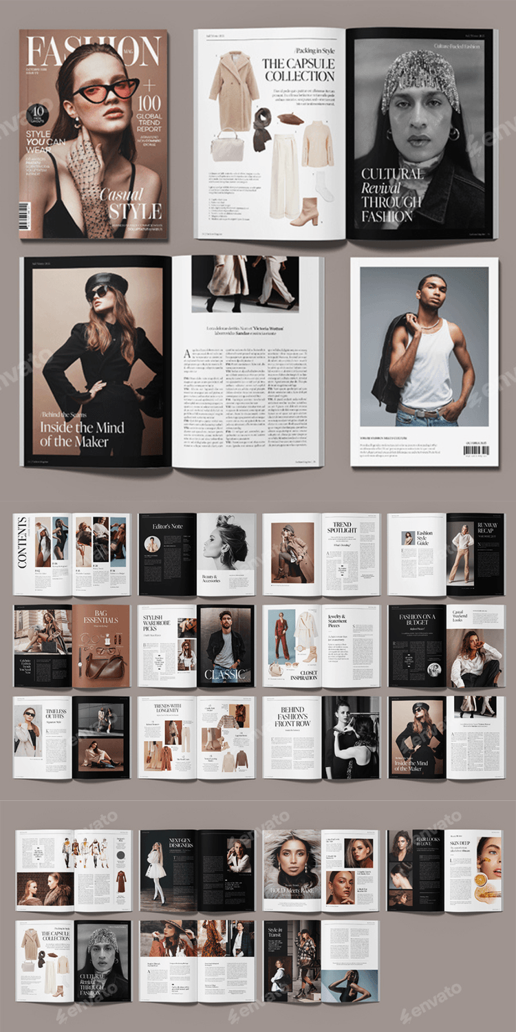 Fashion Magazine Template By BrandPacks
