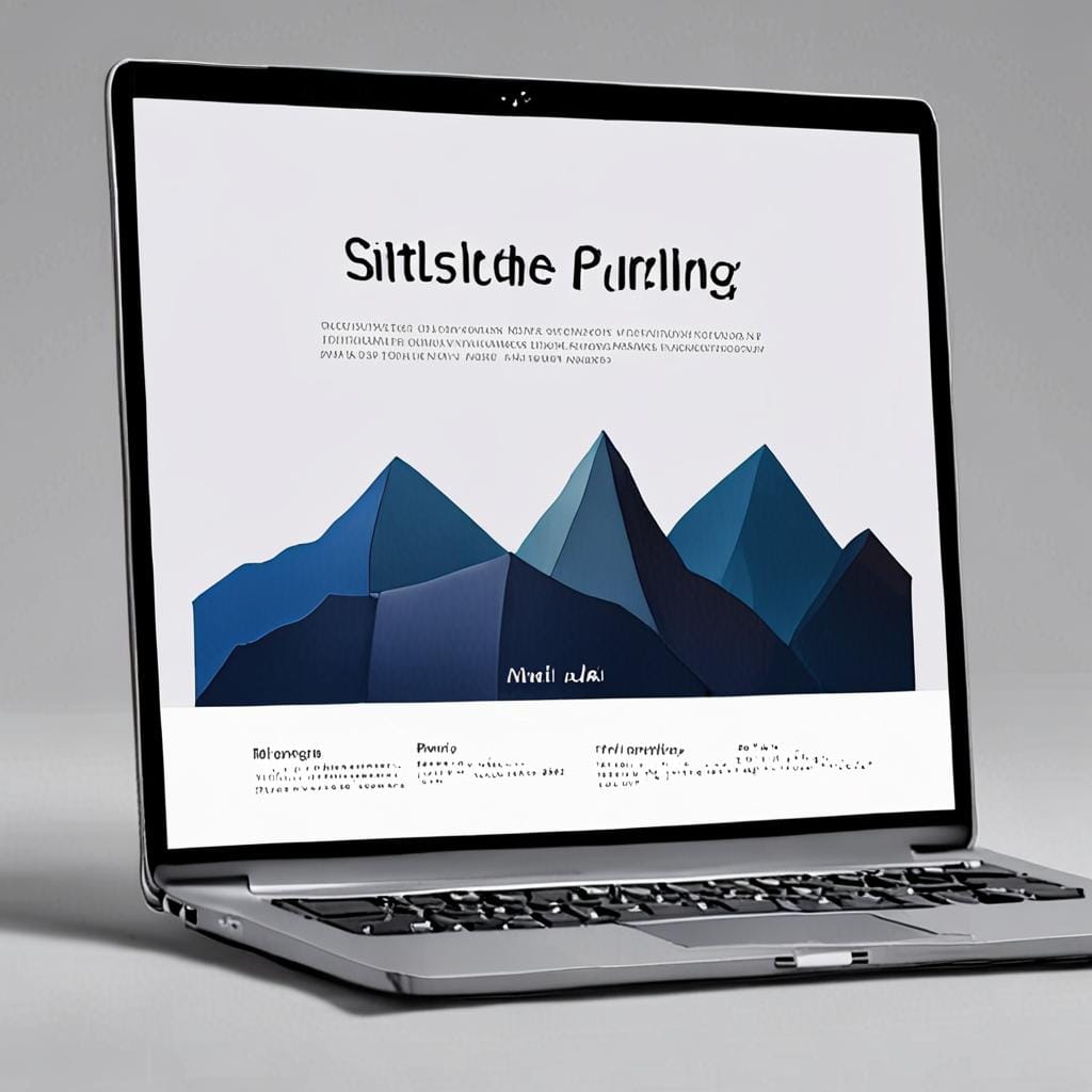 landing page mockup on laptop screen
