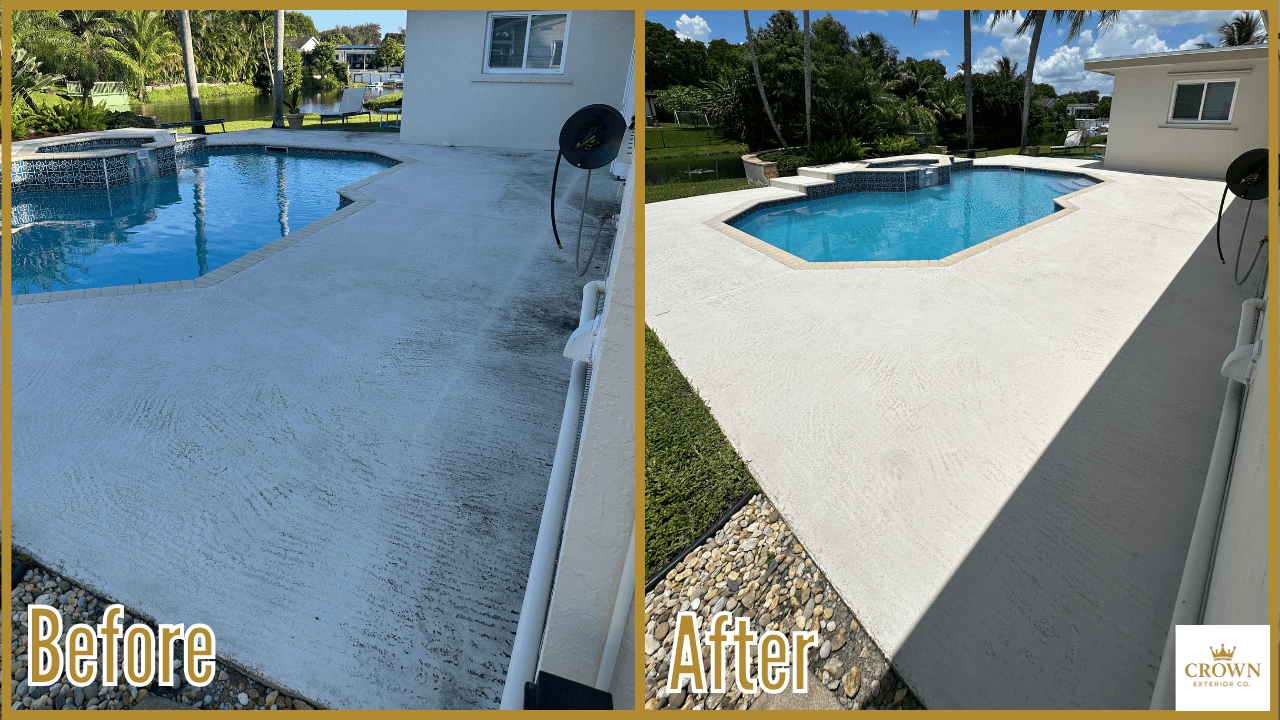 Before & After Pool Patio Cleaning