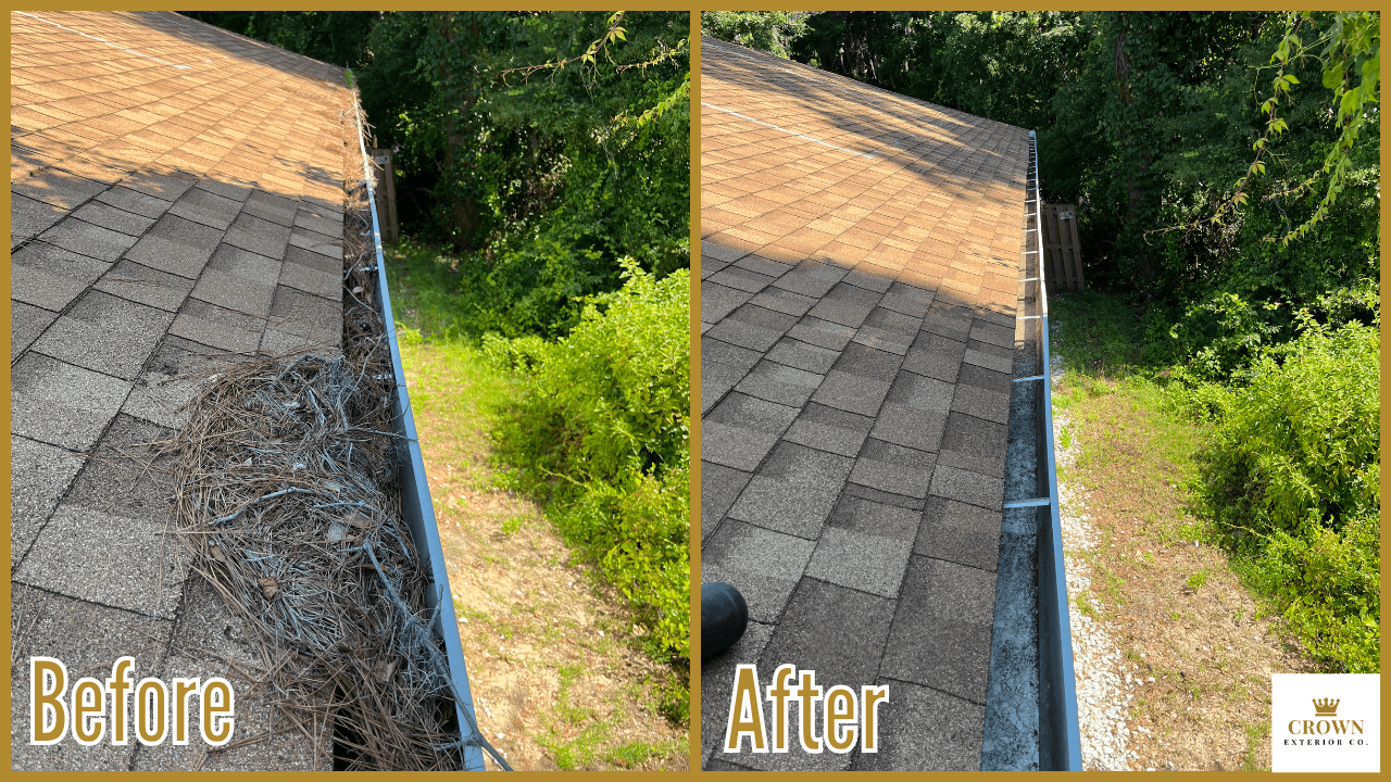 Before & After Gutter Cleaning