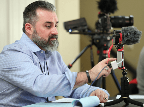 Chris Daniel filming while assisting at an IG Master Mind with Ben OBerg