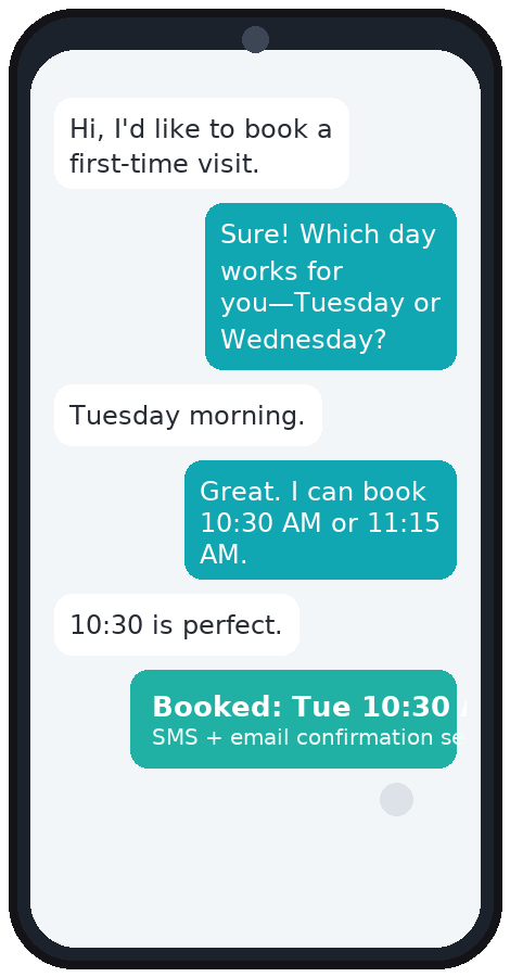 ClinicAutopilot bot phone preview