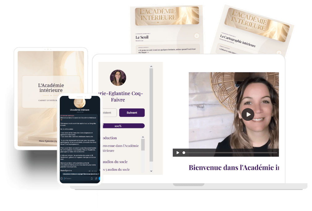 Mockup de l'Académie intérieure sur ordinateur et mobile