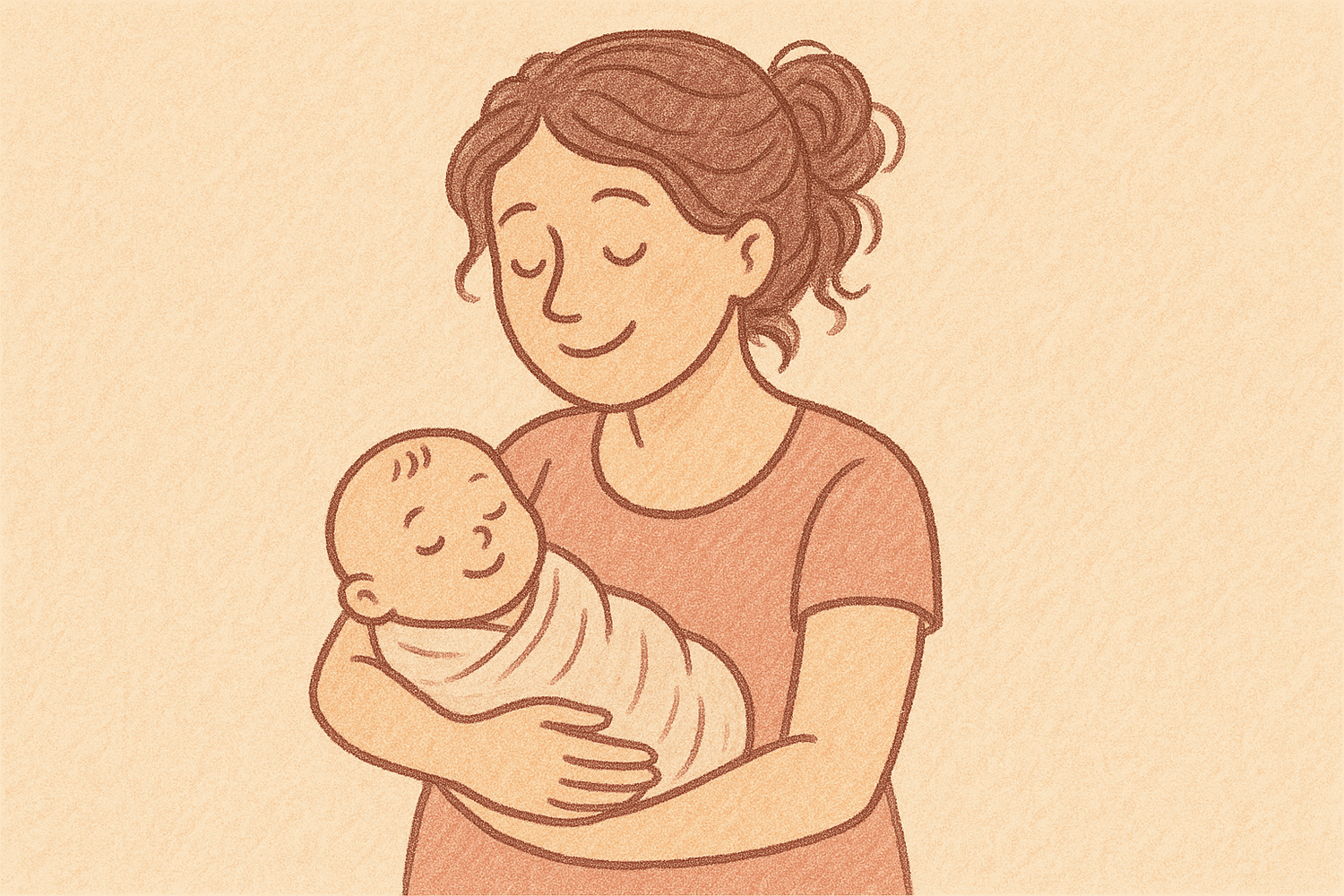 femme qui tient son nouveau-né dans ses bras