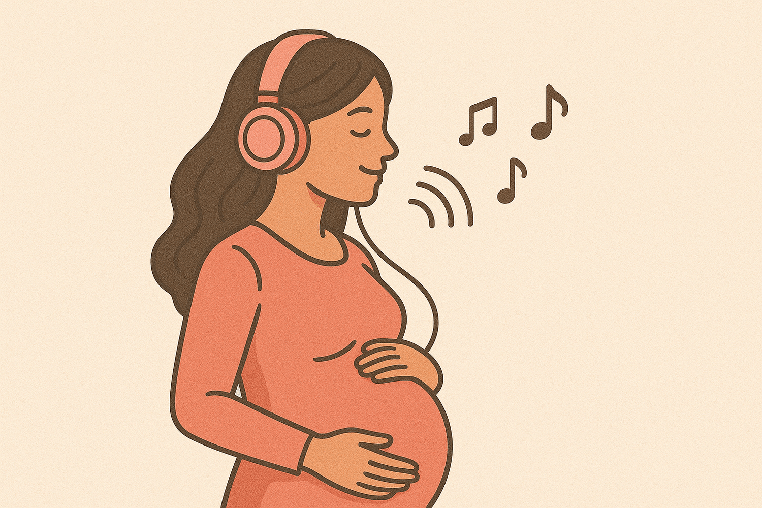 femme enceinte qui écoute de la musique