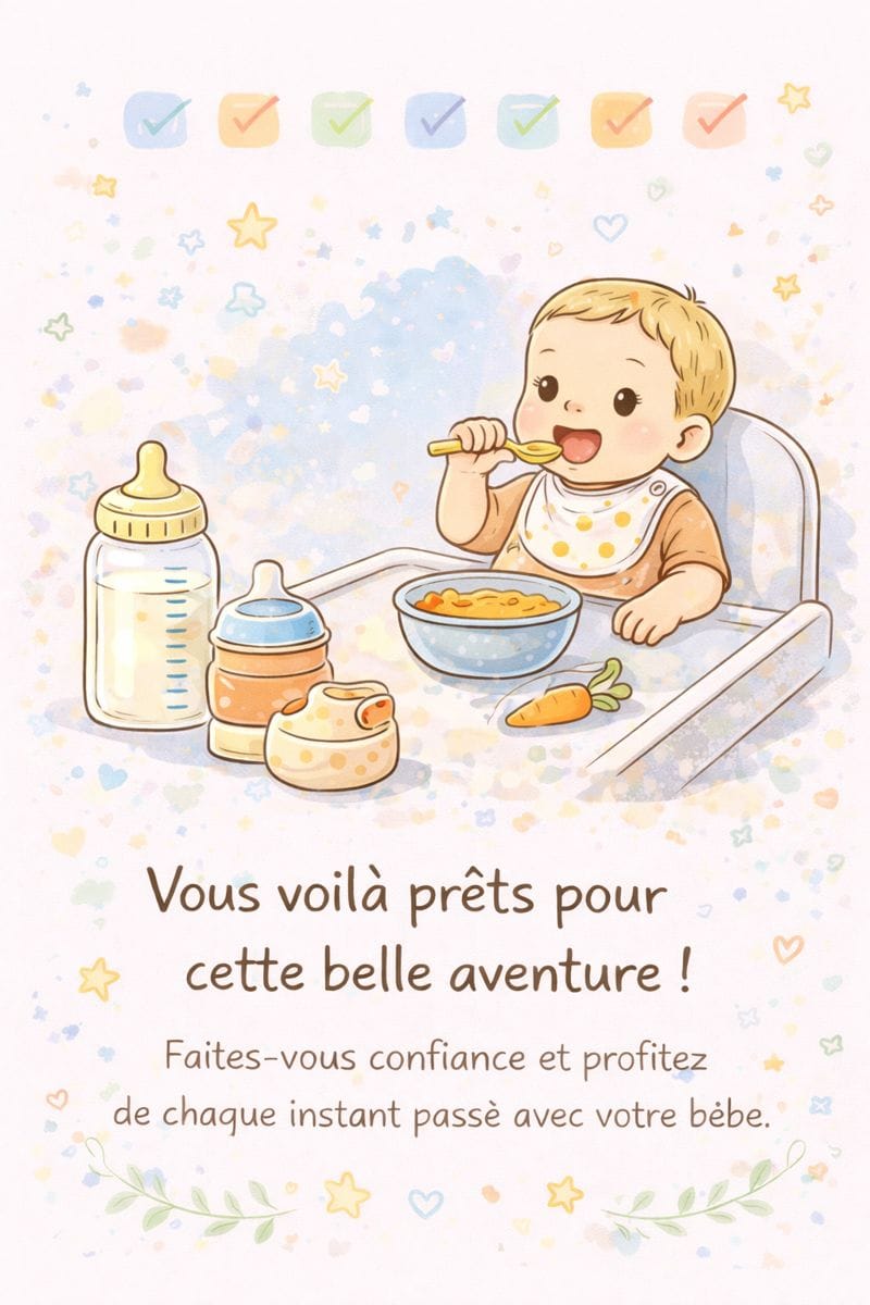 illustration de conclusion, bébé sur la chaise haute en train de manger