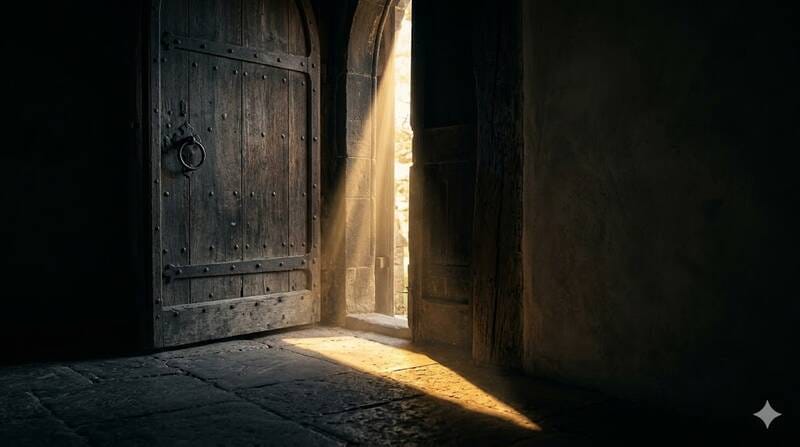 Porta antica che si apre alla luce