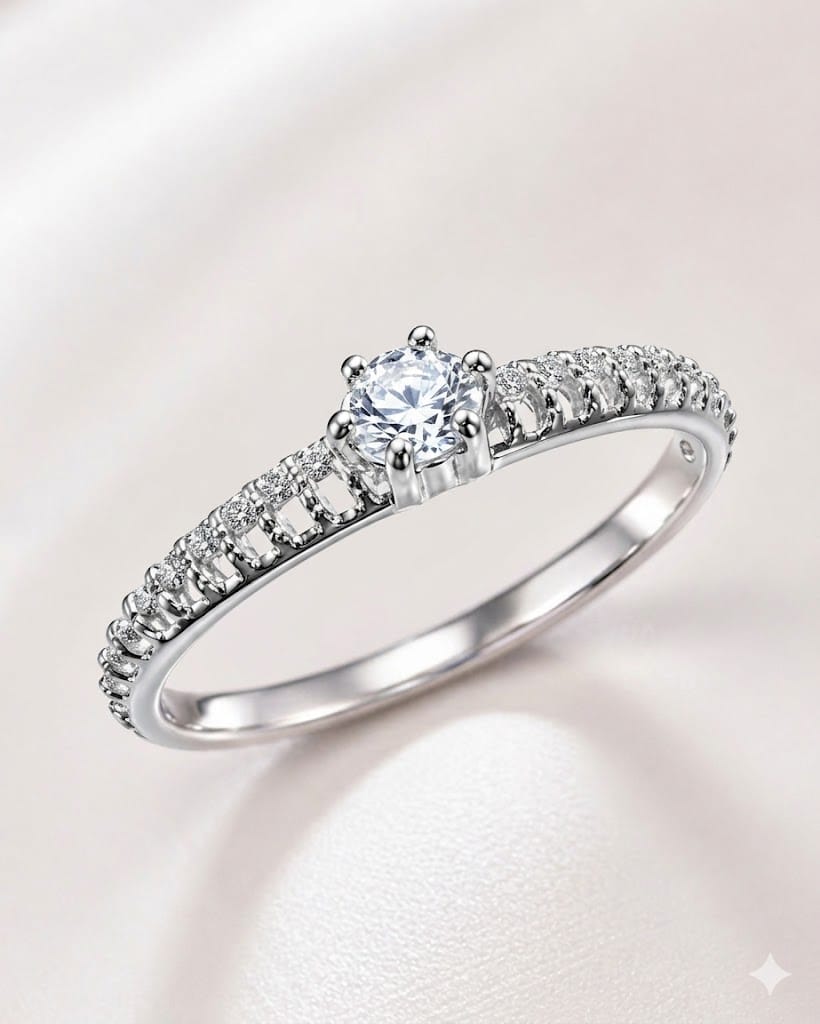 Anillo zircón brillante te amo vista 1