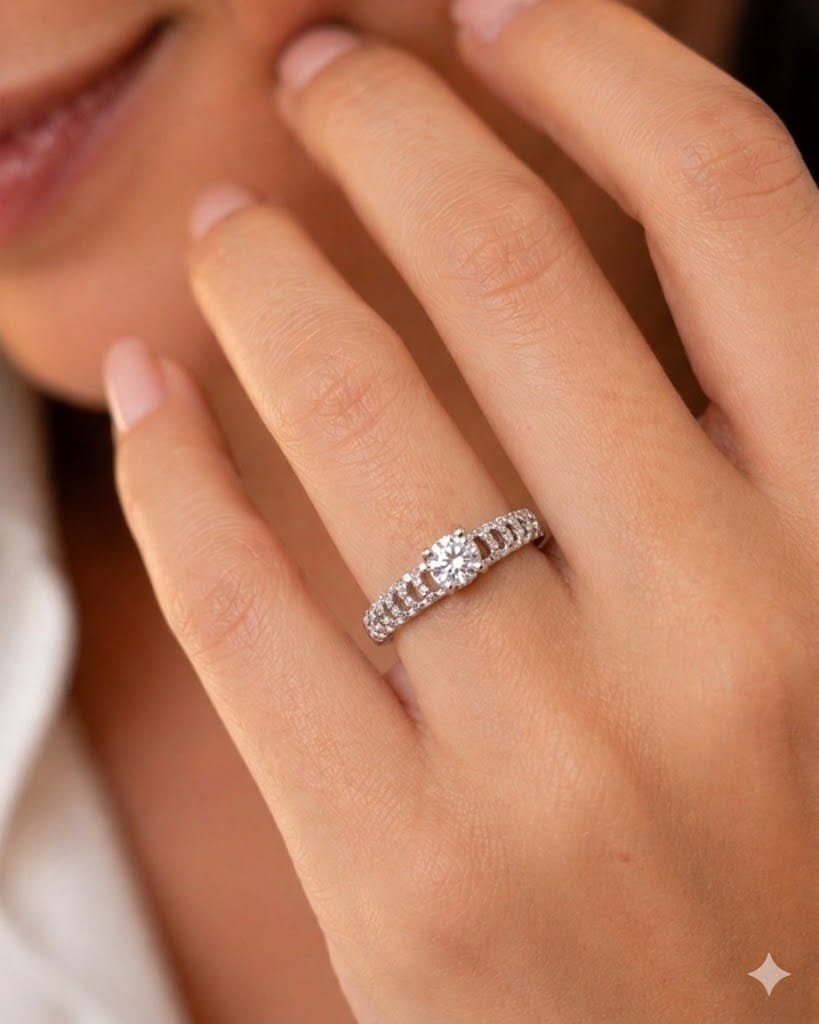 Anillo zircón brillante te amo vista 2