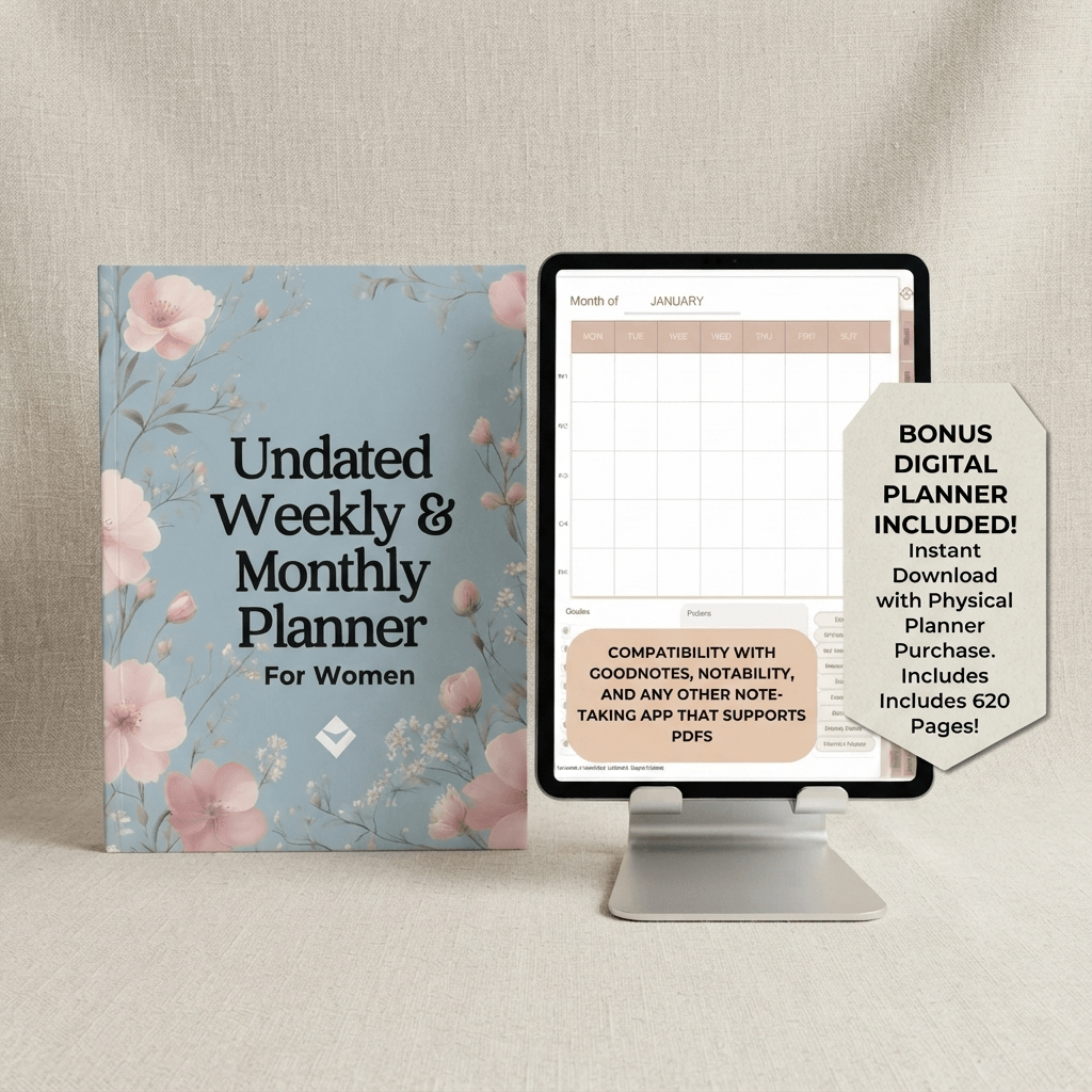 Undated Weekly & Monthly Planner for Women by LSM Planners. Premium business and productivity agenda for entrepreneurs and freelancers created by LSM 2020 Inc / Lilibeth Fernández.