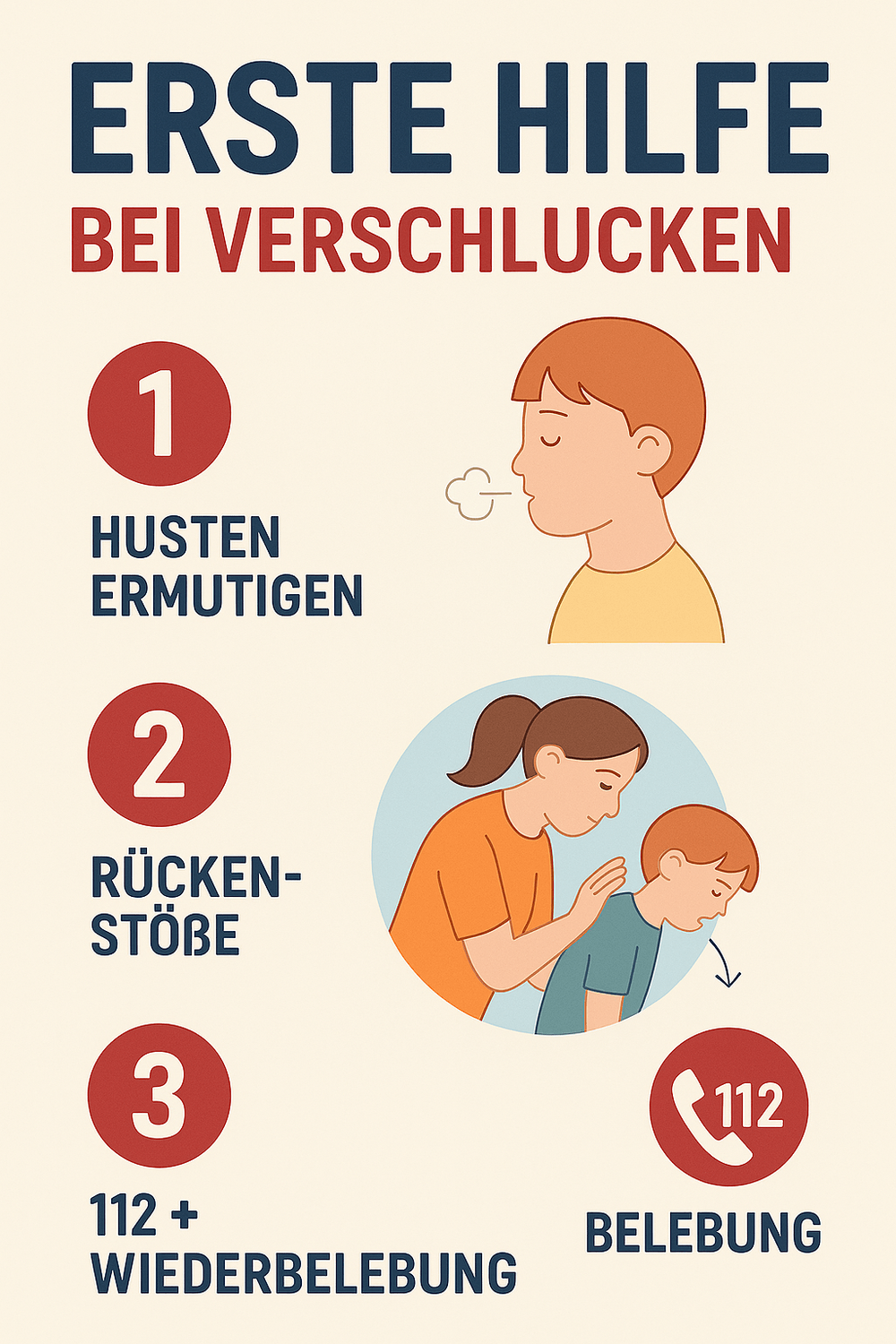 Erste Hilfe Kind verschluckt – Rückenstöße