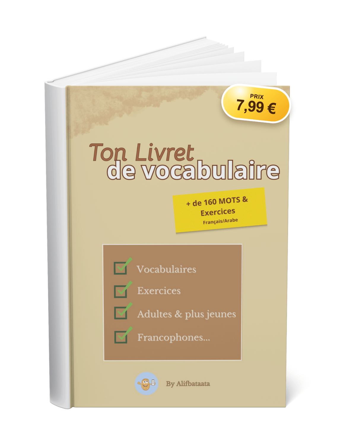 Couverture du livret de vocabulaire arabe avec prix 7,99 €