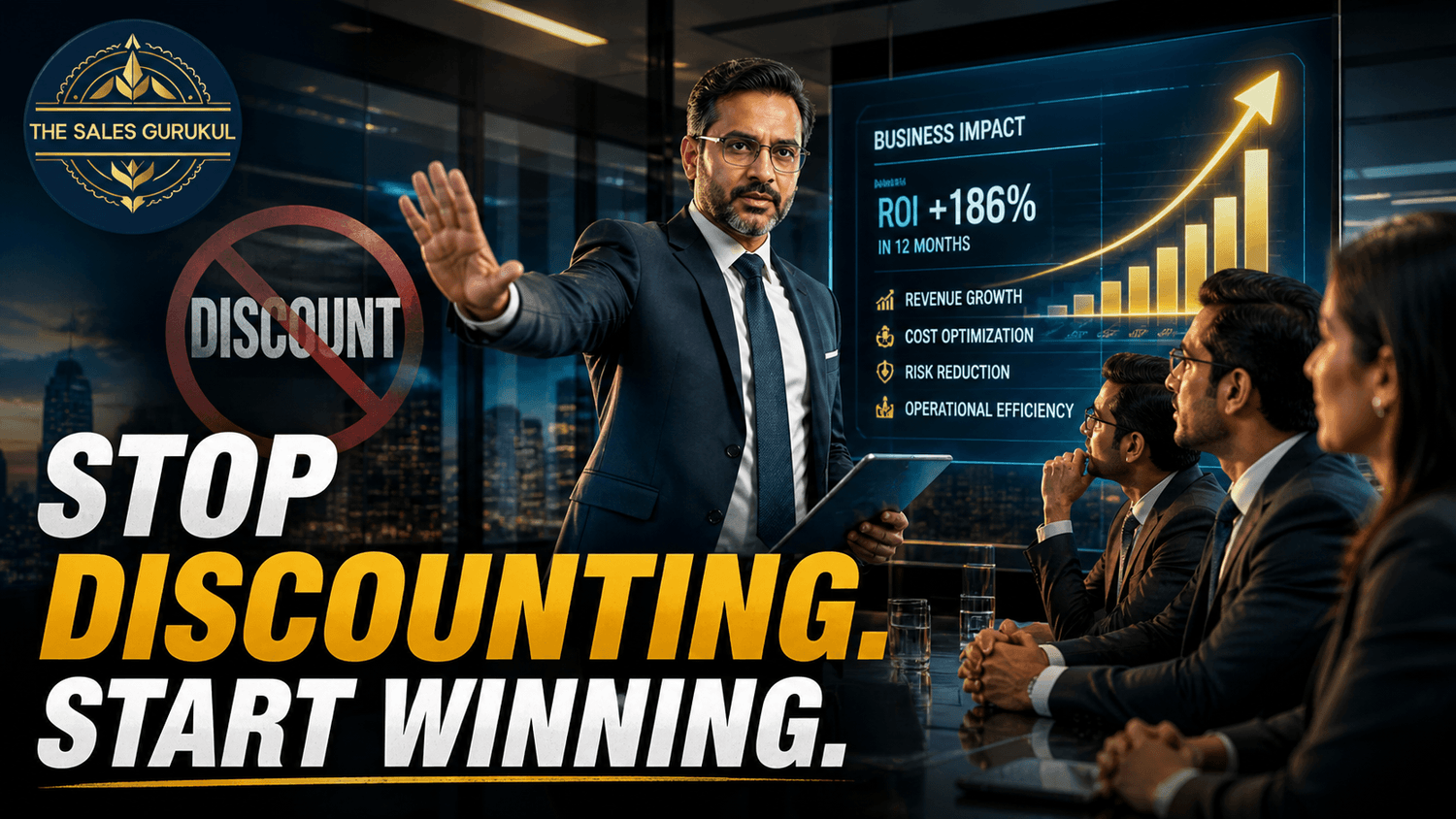 Professional 16:9 thumbnail featuring a confident Indian sales coach in a formal suit with The Sales Gurukul logo, highlighting “Best Sales Coaches / Mentors in India for 2026” against a premium golden bokeh background.