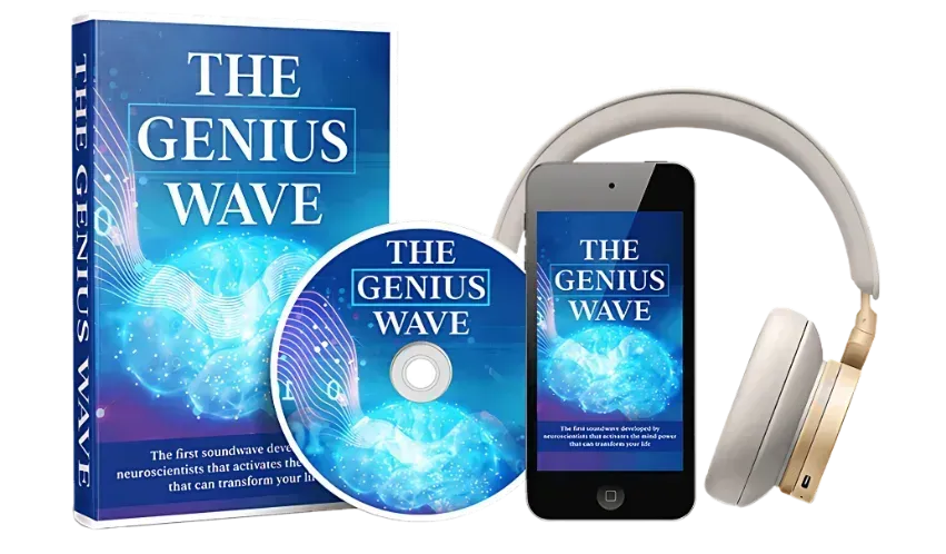 Person listening to The Genius Wave audio program through headphones to boost brain performance