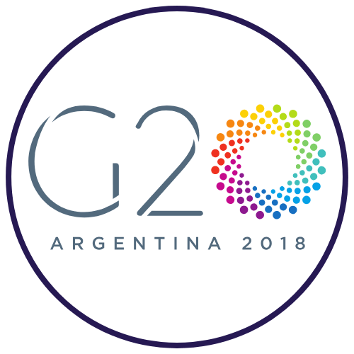 Logo de la Cumbre de Líderes del G20 2018, evento internacional con interpretación multilingüe