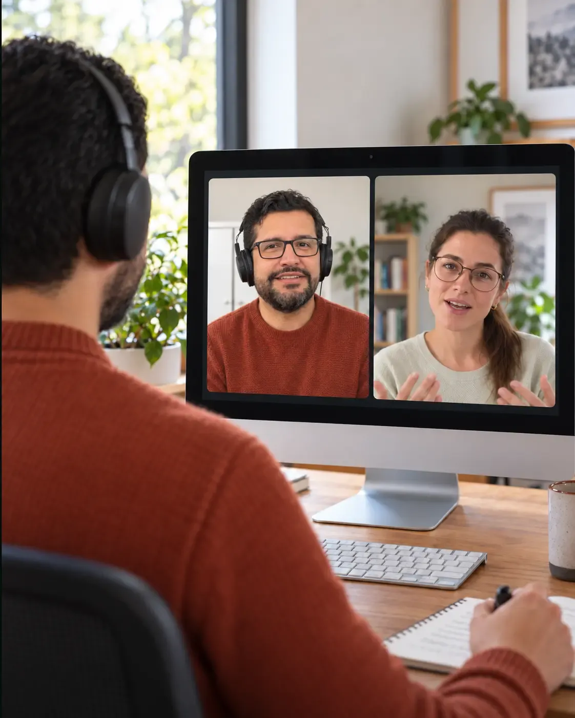 Diego Martinez listening during an online life coaching conversation