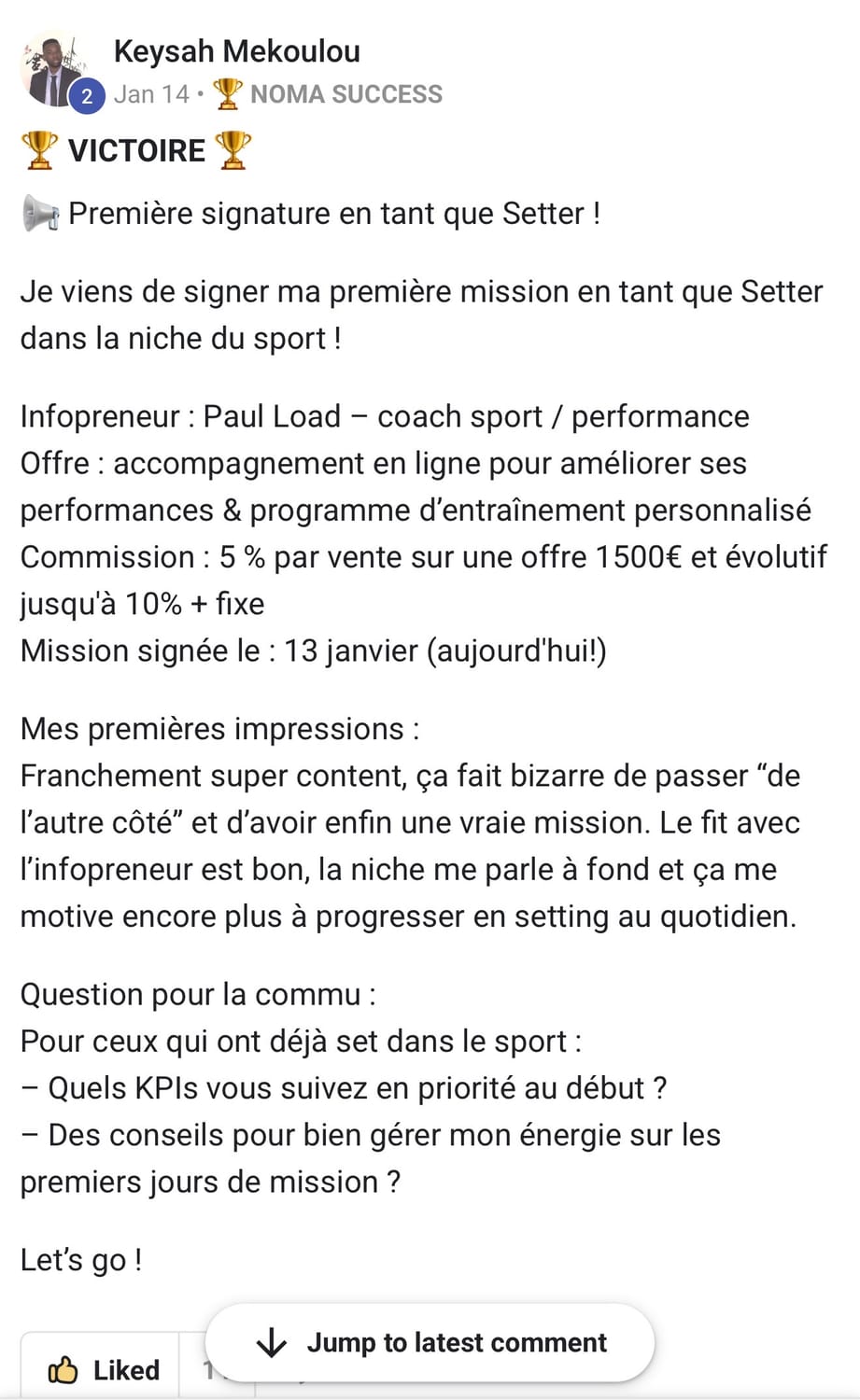 Témoignage Keysah Mekoulou