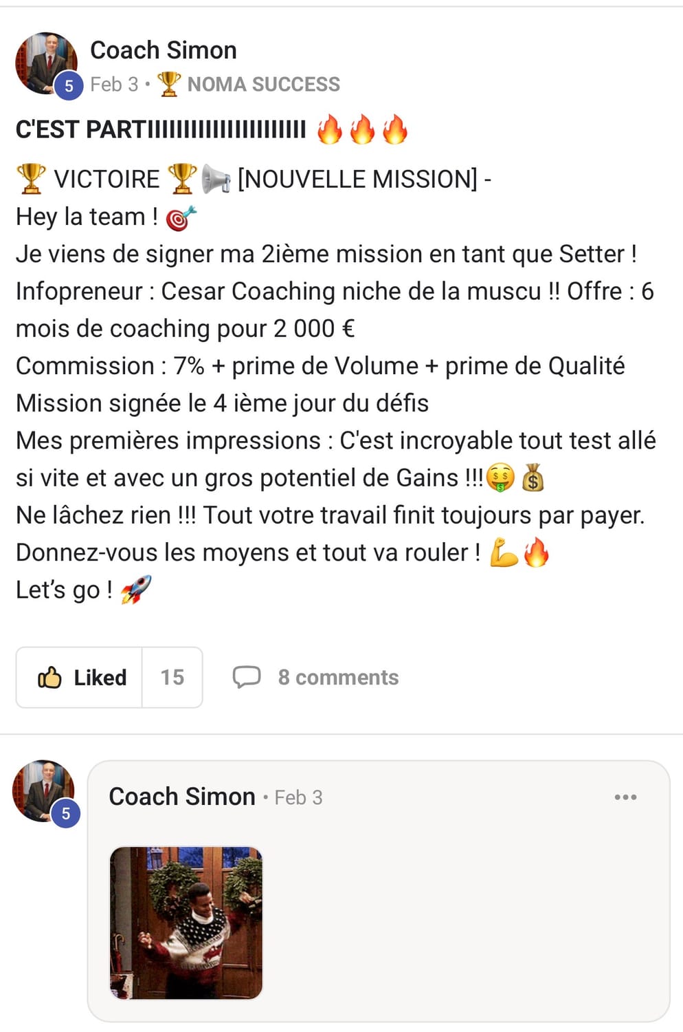 Coach Simon — 3 Fév, deuxième mission