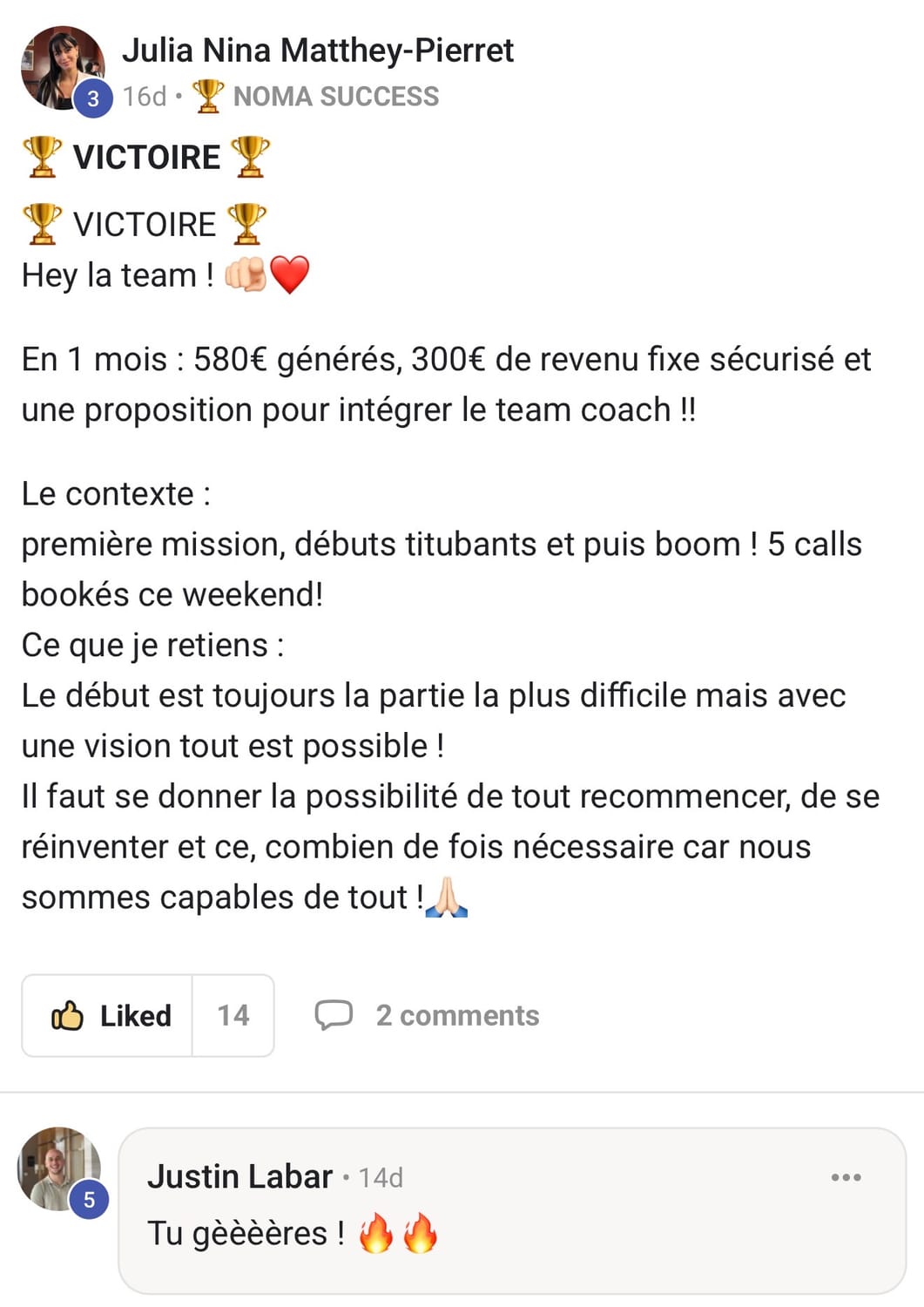 Témoignage Julia Nina Matthey-Pierret