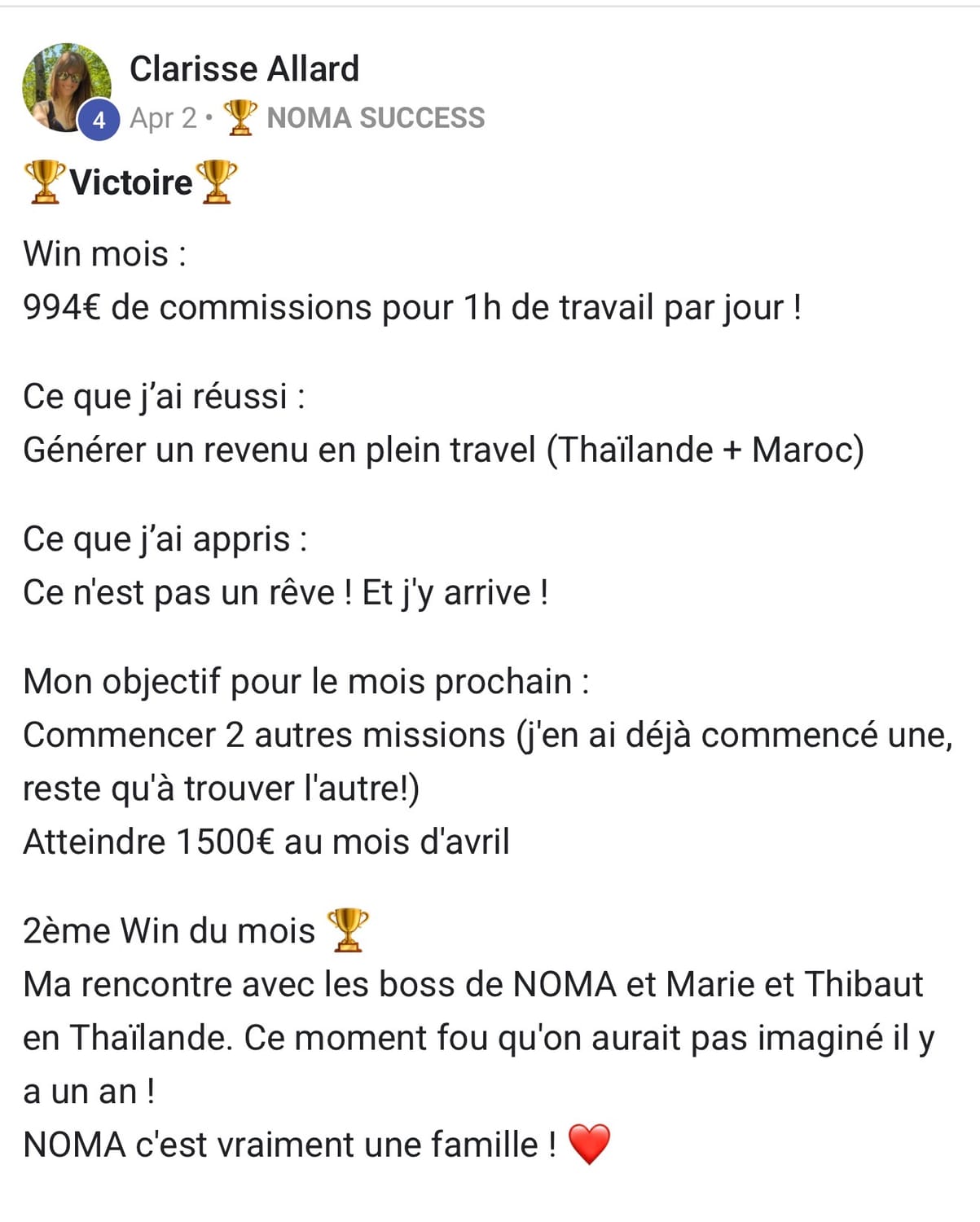 Témoignage Clarisse Allard
