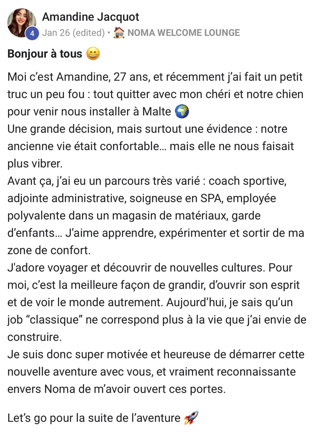 Témoignage Amandine Jacquot — Malte