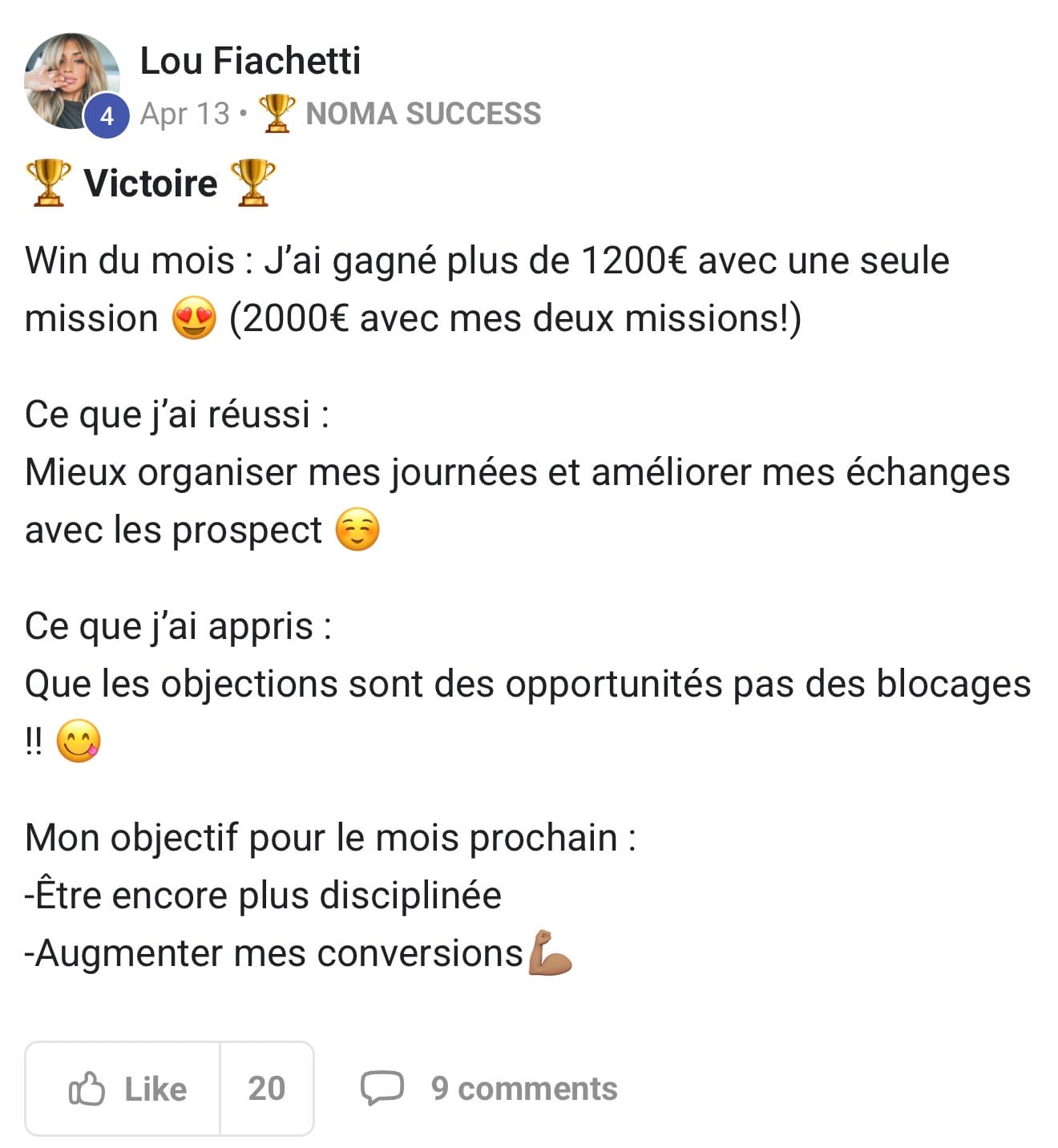 Lou Fiachetti — 13 Avril, 2000€ avec 2 missions